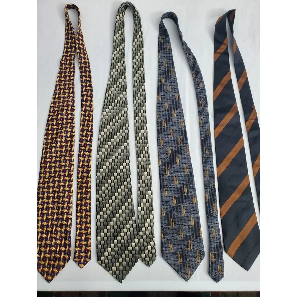 Mens Ties Lot Of 4 Bill Blass Ted Lapidus Croft & Barrow Structure Silk Formal